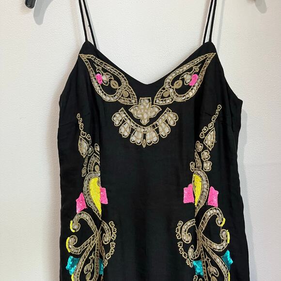 Tracy Reese Anthropologie Embroidered Emele Linen Blend Dress Size 2 - Picture 4 of 14